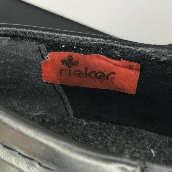 Reiker Women's Size 10 Black Leather Casual Shoes, Size Zip, Elastic Foot Gusset - Picture 7 of 8